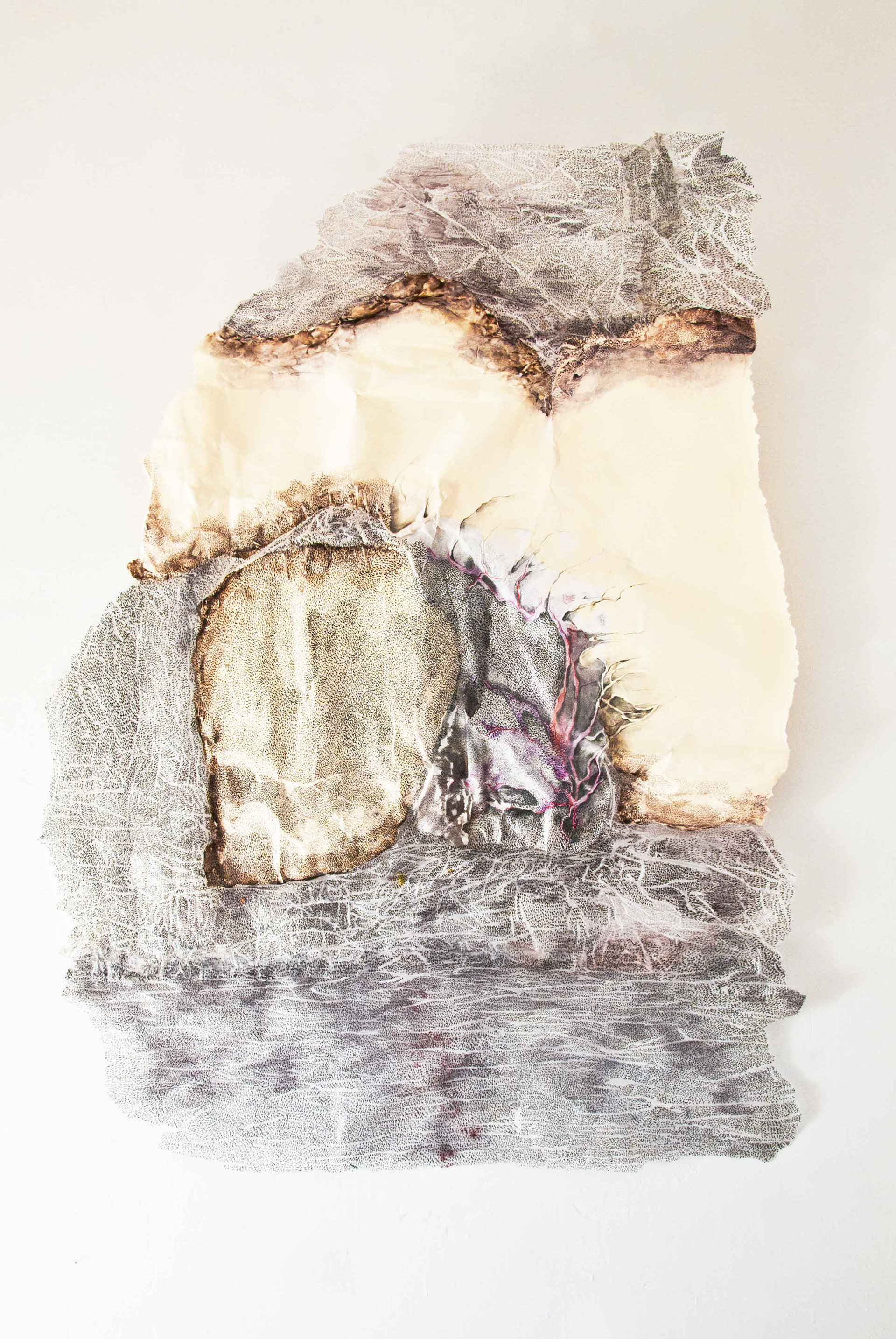 Migration II 2013_15 153x135cm/ shaped paper/ mixed media