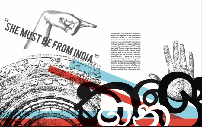 Magazine spread for 'Margins'