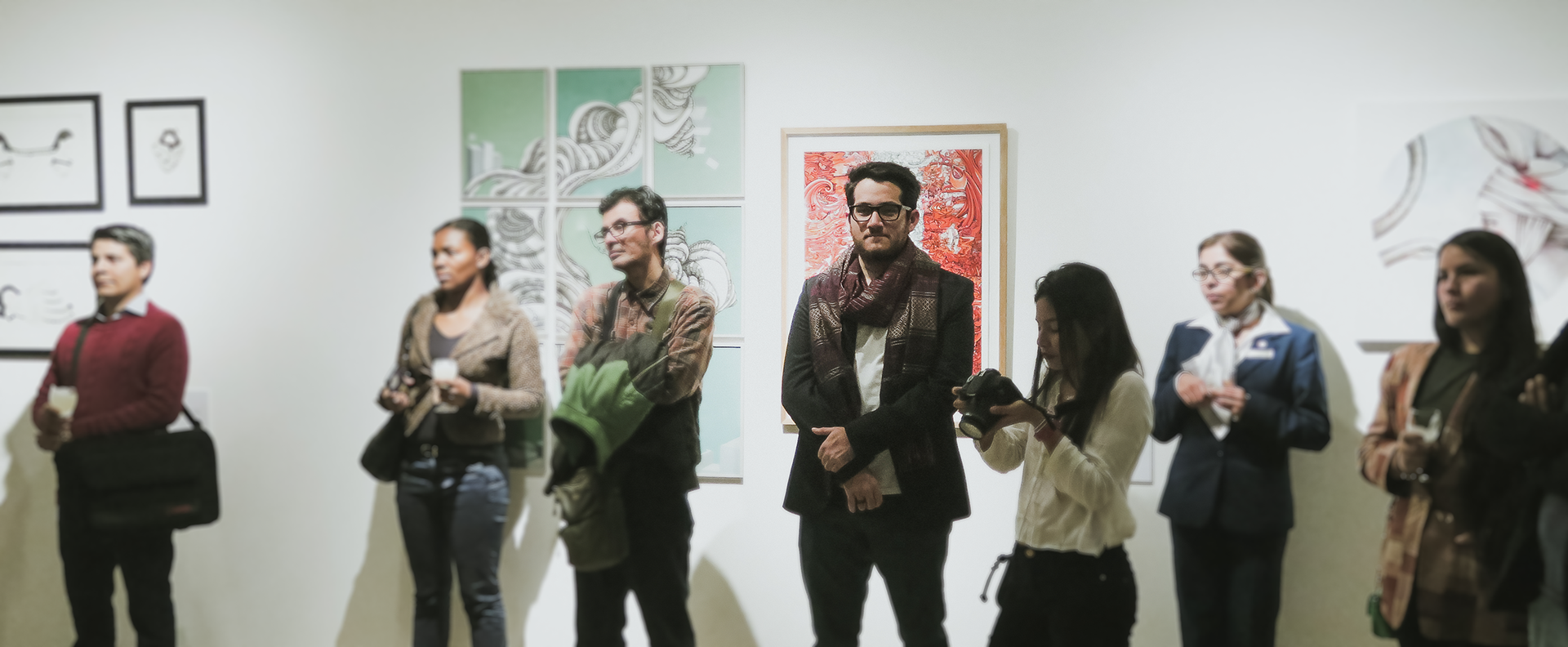 Image from an expo in Peru about young illustrator artists from the collective: Imagen Palabra