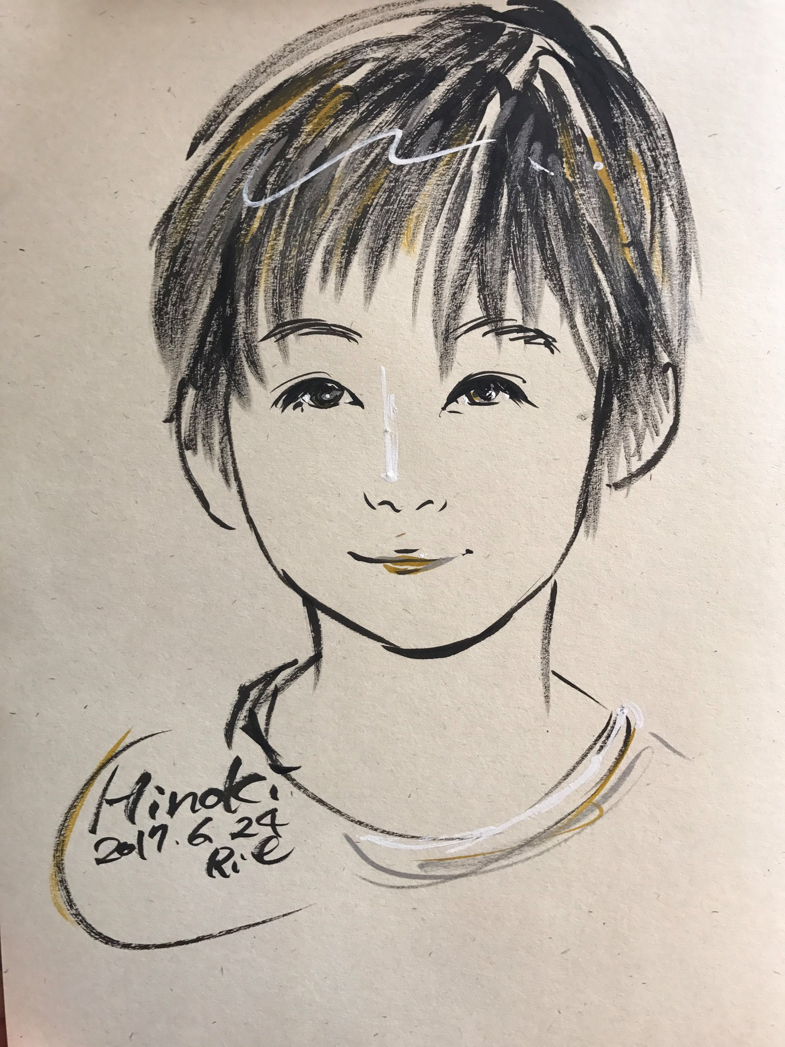 似顔絵日本一 オンライン絵画デッサン教室kotorie 講師 吉高里音 Works 似顔絵3分速書き 似顔絵日本一 オンライン絵画デッサン教室kotorie 講師 吉高里音 Works 似顔絵3分速書き