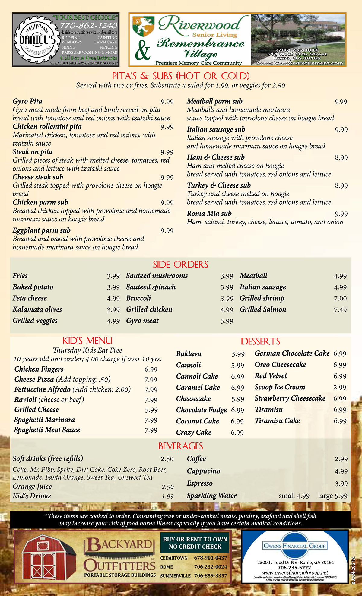 Roma Mia - MENU