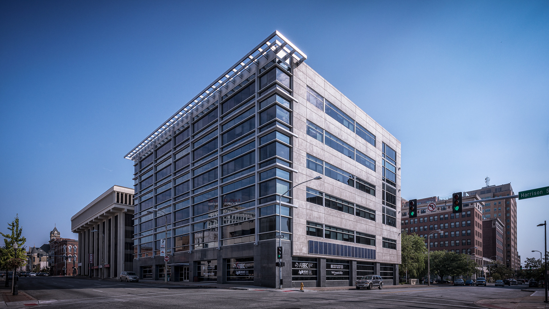 architectural photography Mississippi Plaza Quad Cities, Iowa