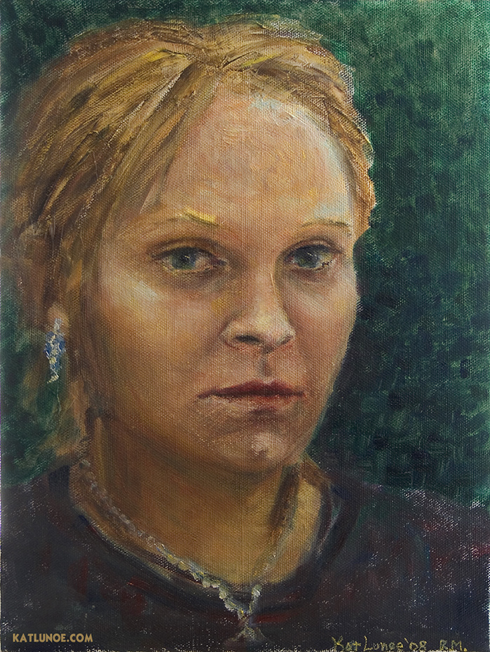 Oil painting self portrait