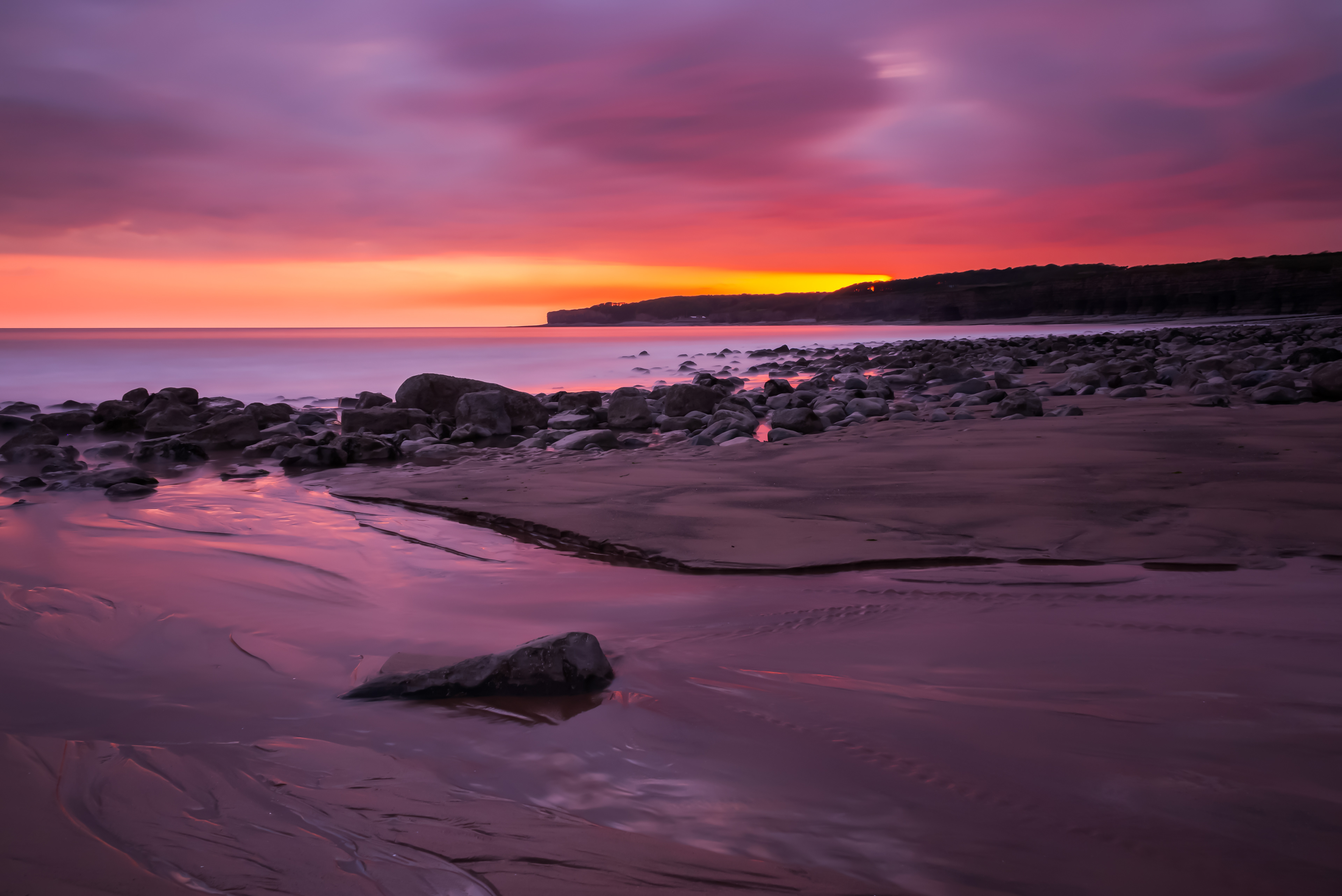 Llantwit Beach Long Exposure Sunset