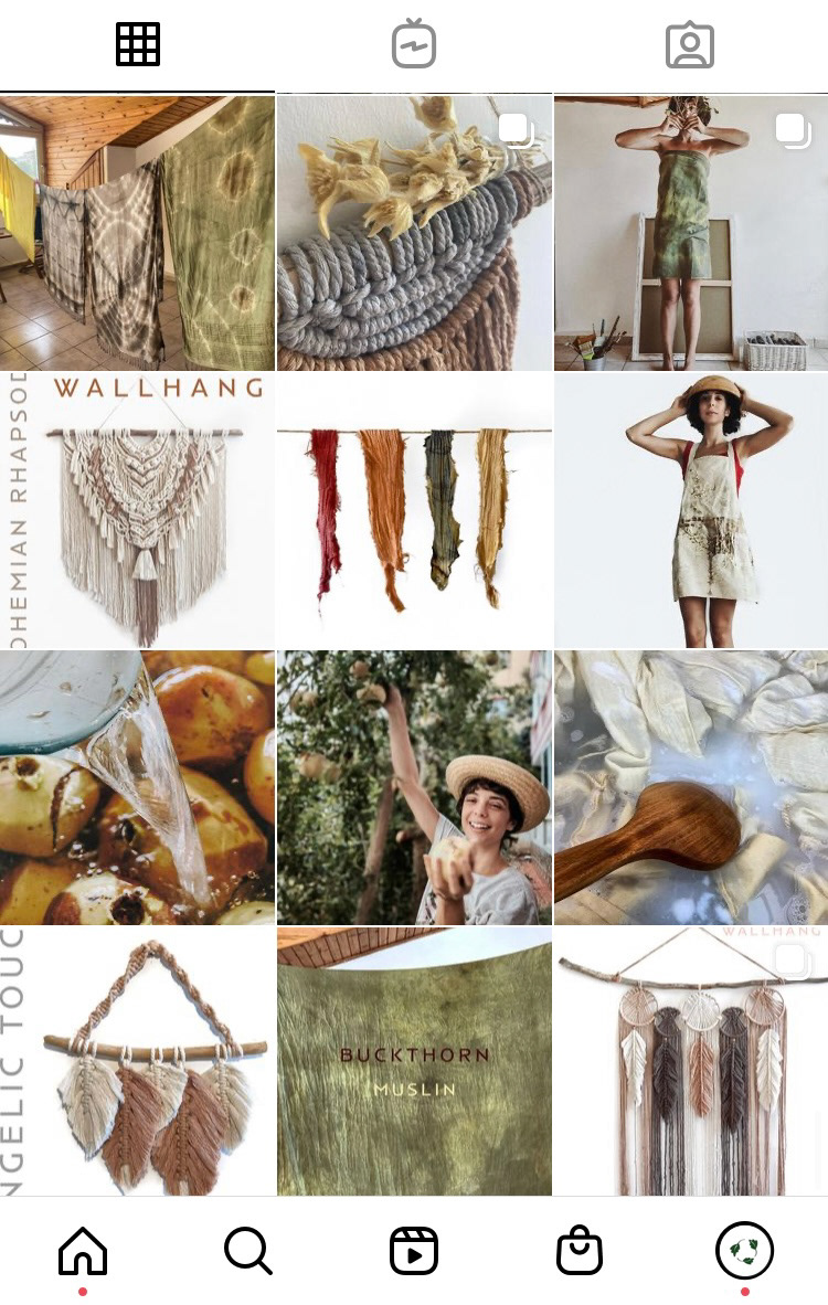 Organic Botanical Dyeing Brand Instagram Account