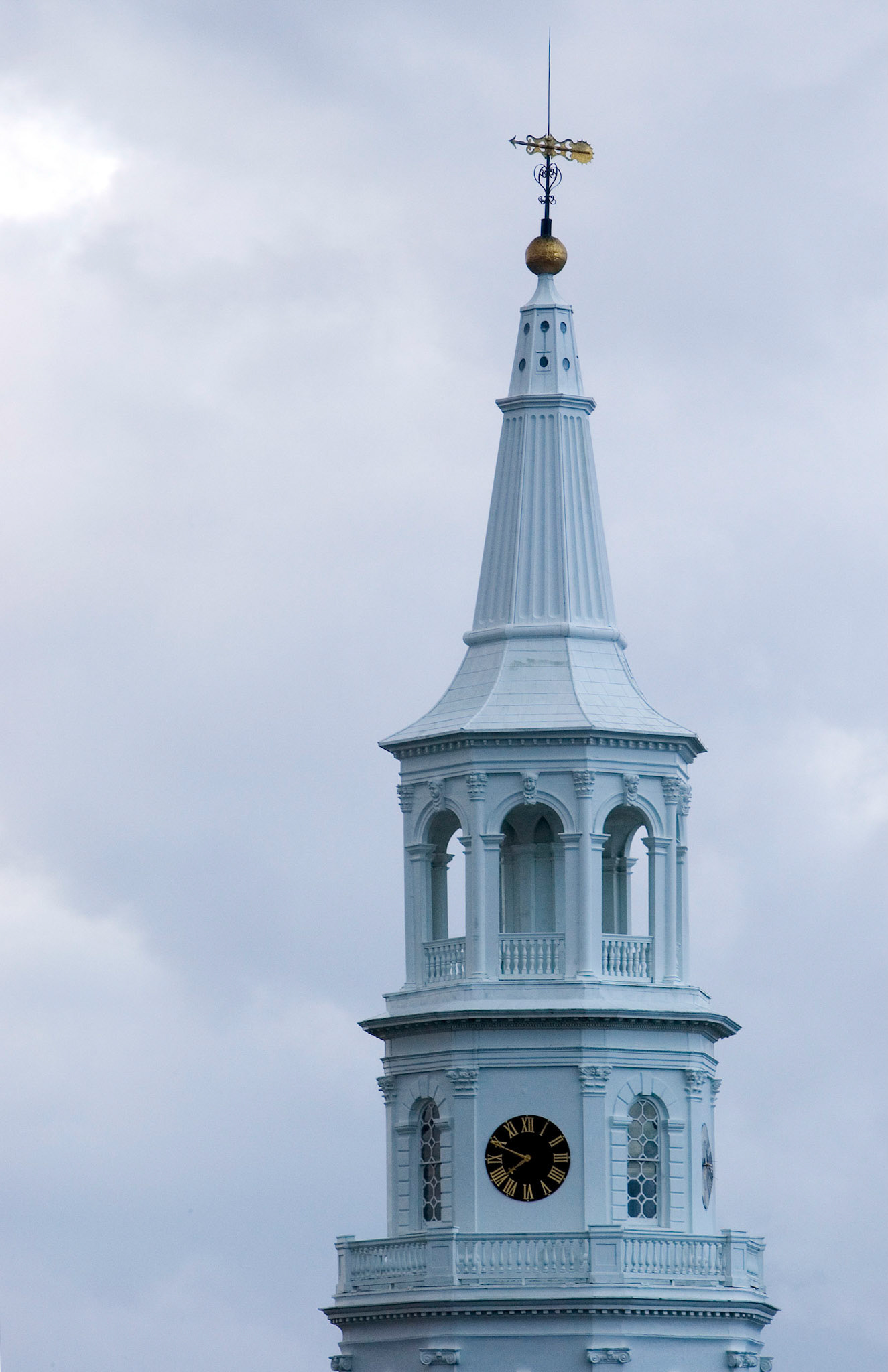 A view of St. Michael's Episcopal Church steeple as seen from a Mills House Hotel room in Charleston, SC.