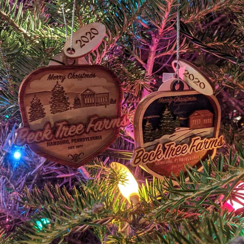 CUSTOM ORNAMENTS (PIC: BY BECK TREE FARMS)