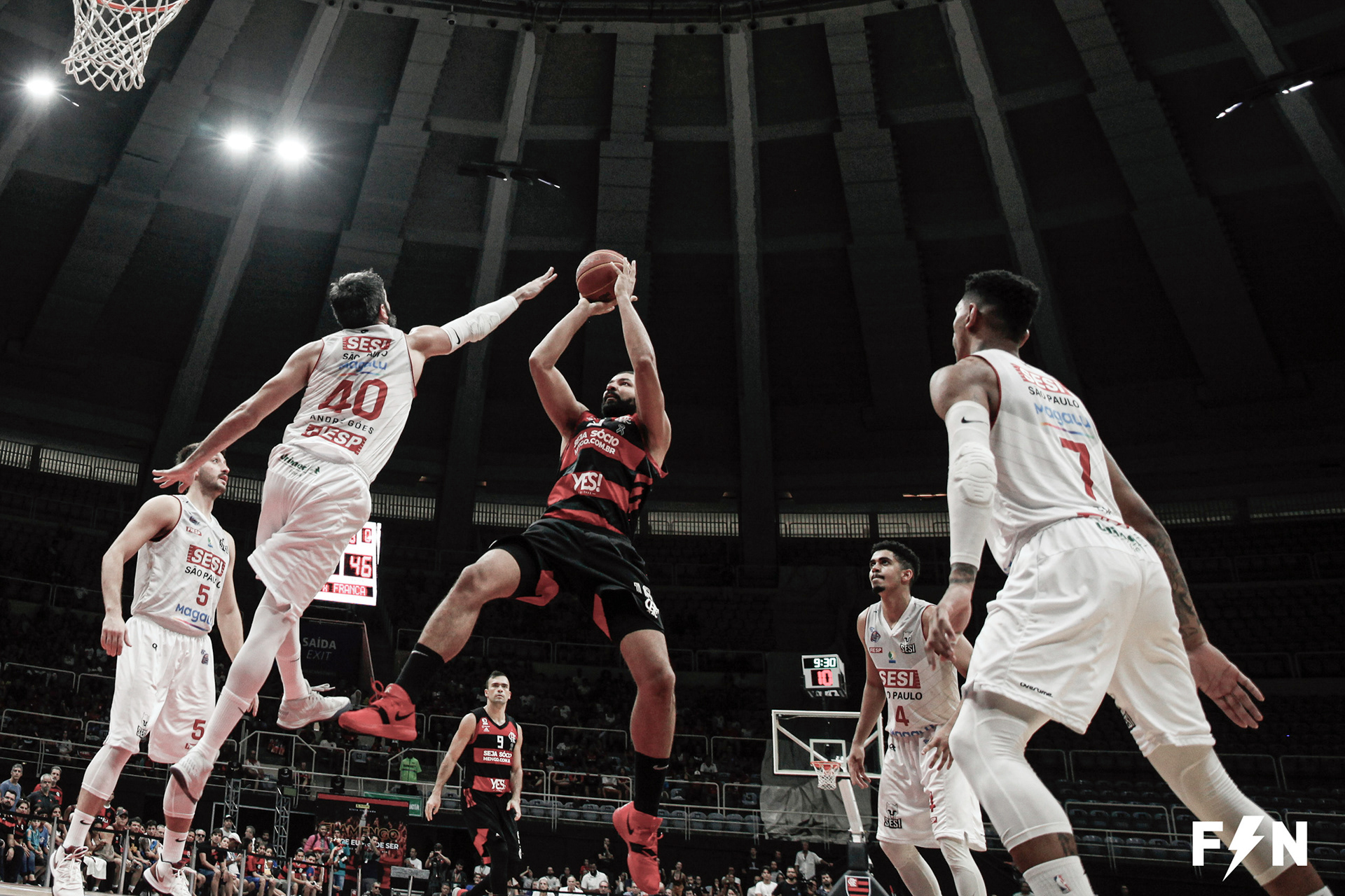 Lances da partida entre Flamengo 76 x 62 Sesi Franca (SP), válida pelas finais da NBB / Caixa, temporada 2018/2019, no Maracanãzinho, localizado no bairro do Maracanã, zona norte do Rio de Janeiro (RJ), neste sábado 01.06.2019). (Foto: Fred Nogueira)