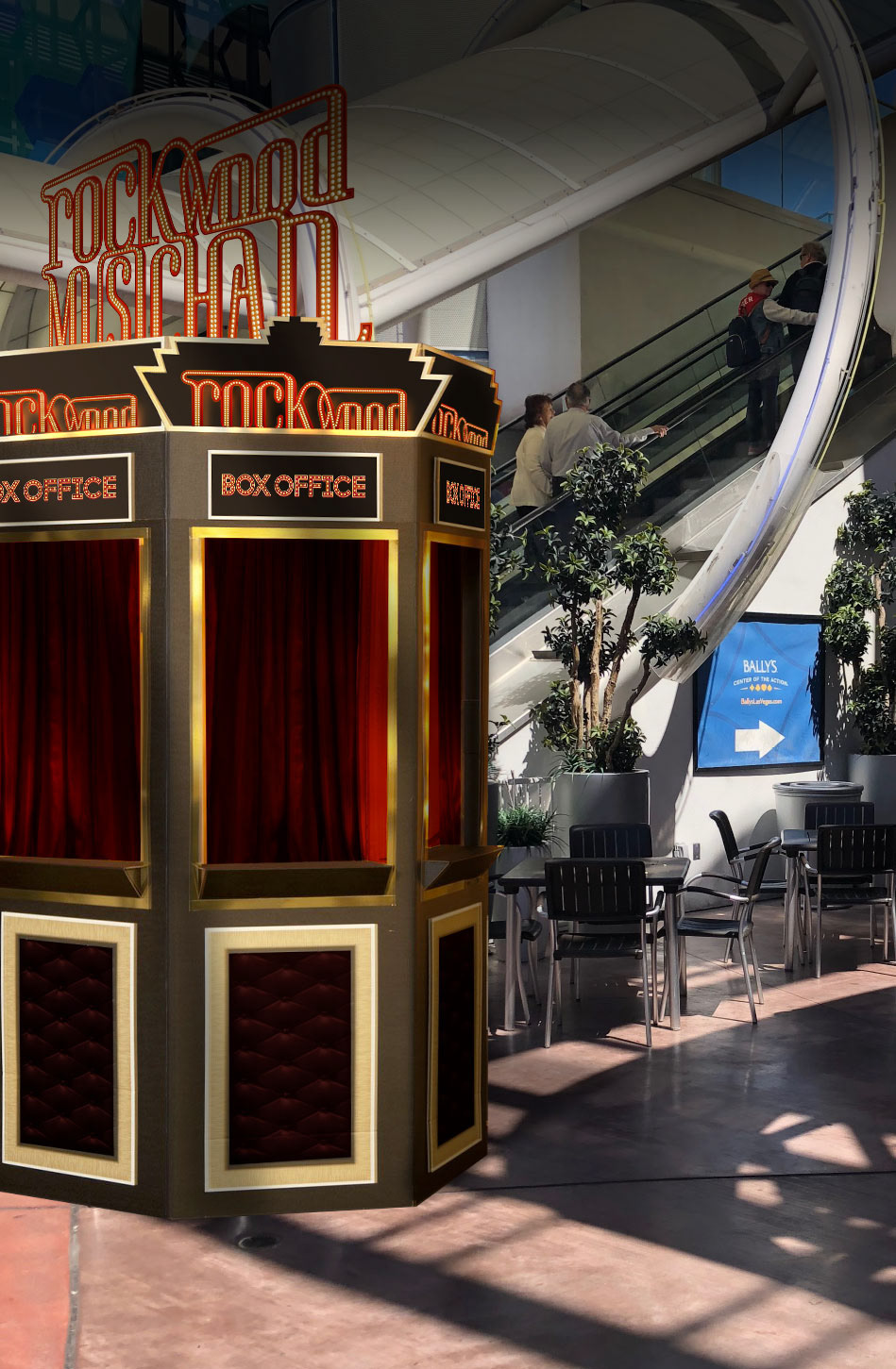 The ticket booth.