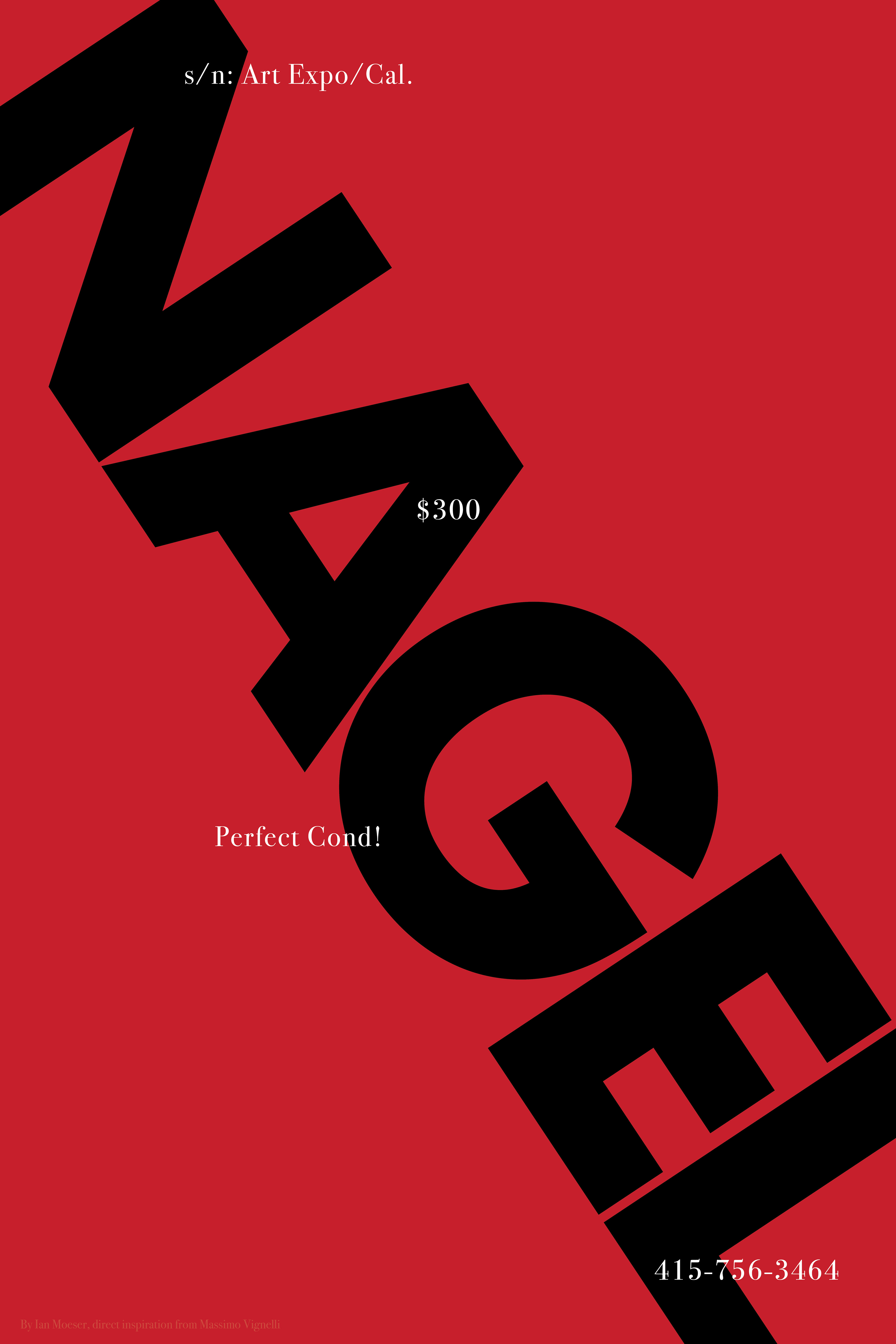 Ian Massimo Vignelli Inspired Poster