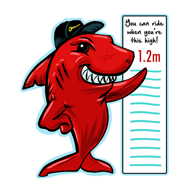 Oz Jet Boating - Sharkie Height Sign