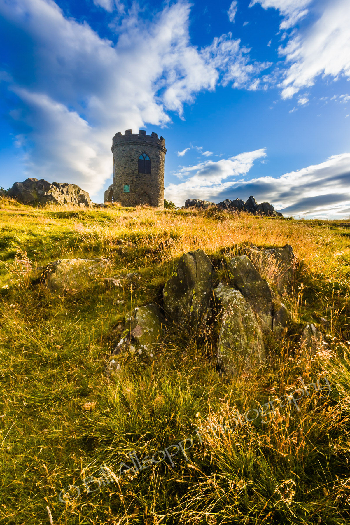 Folly or hunting lodge on a hill in Charnwood Forest, Leicestershire.