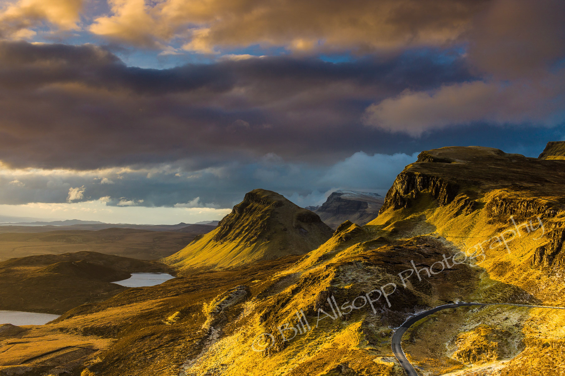 Looking South along the Trotternish peninsula from the Quiraing at Dawn.