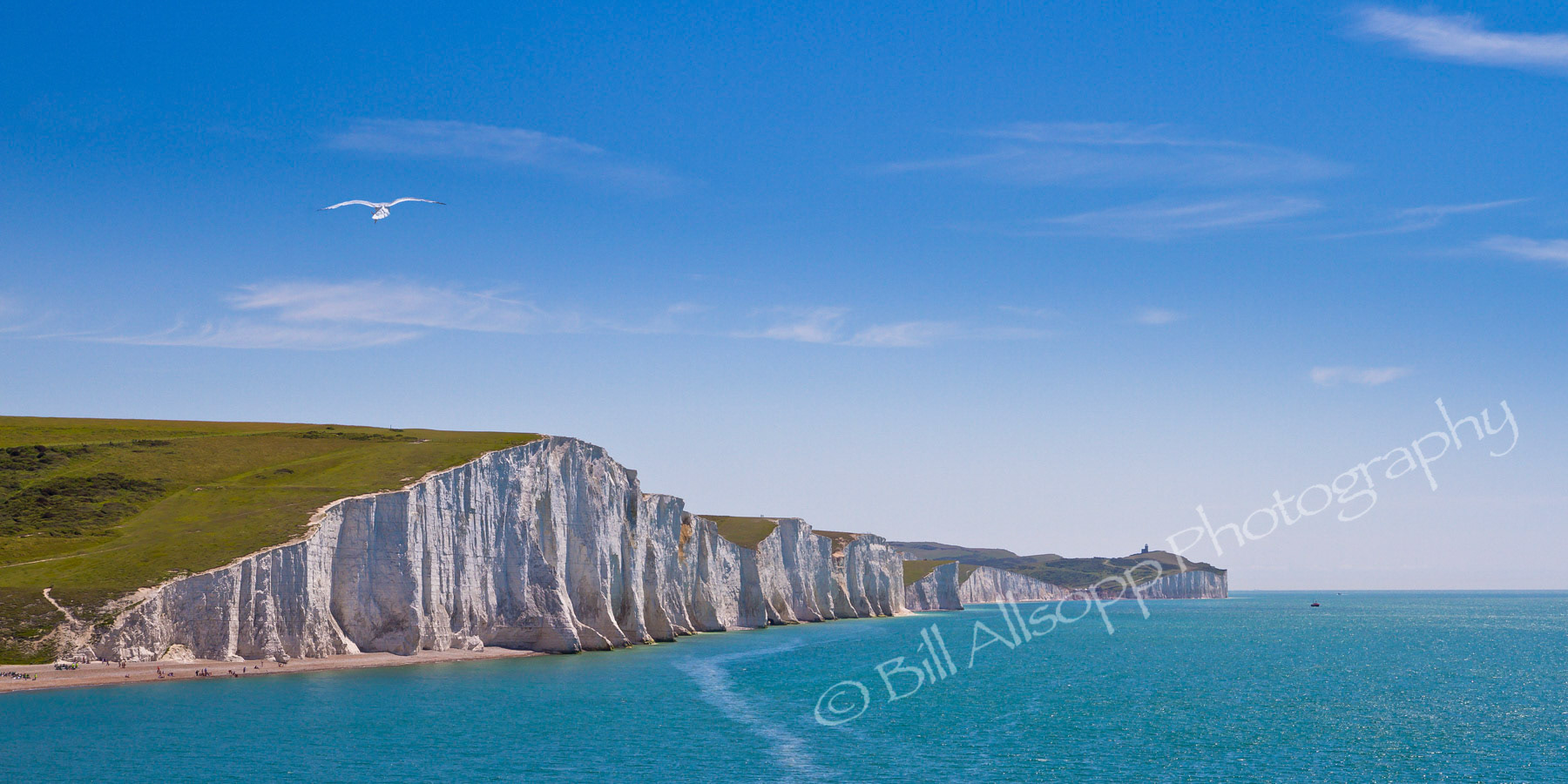 The Seven Sisters are a series of chalk cliffs, near Newhaven, by the English Channel. They form part of the South Downs in East Sussex.