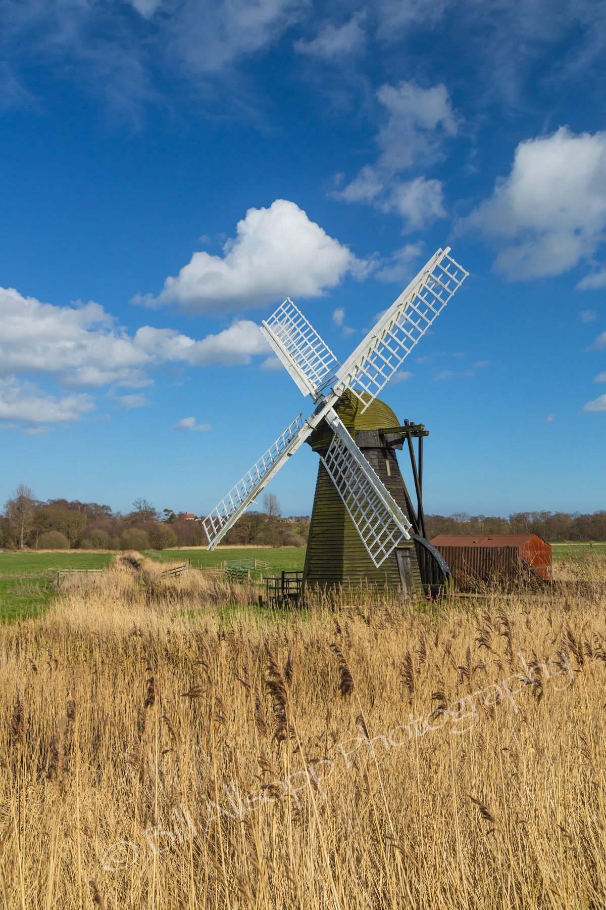 View of Herringfleet Mill in Suffolk.