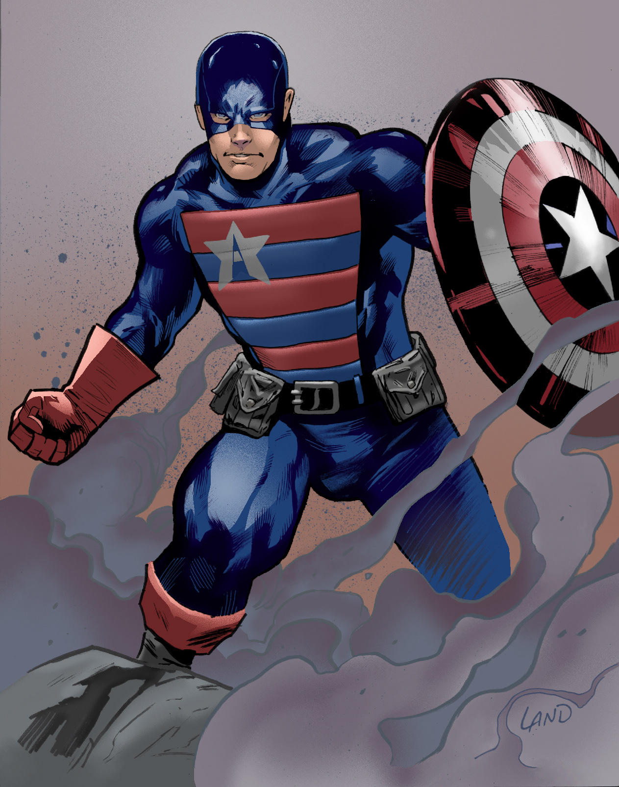 U.S. Agent line art by Greg Land
