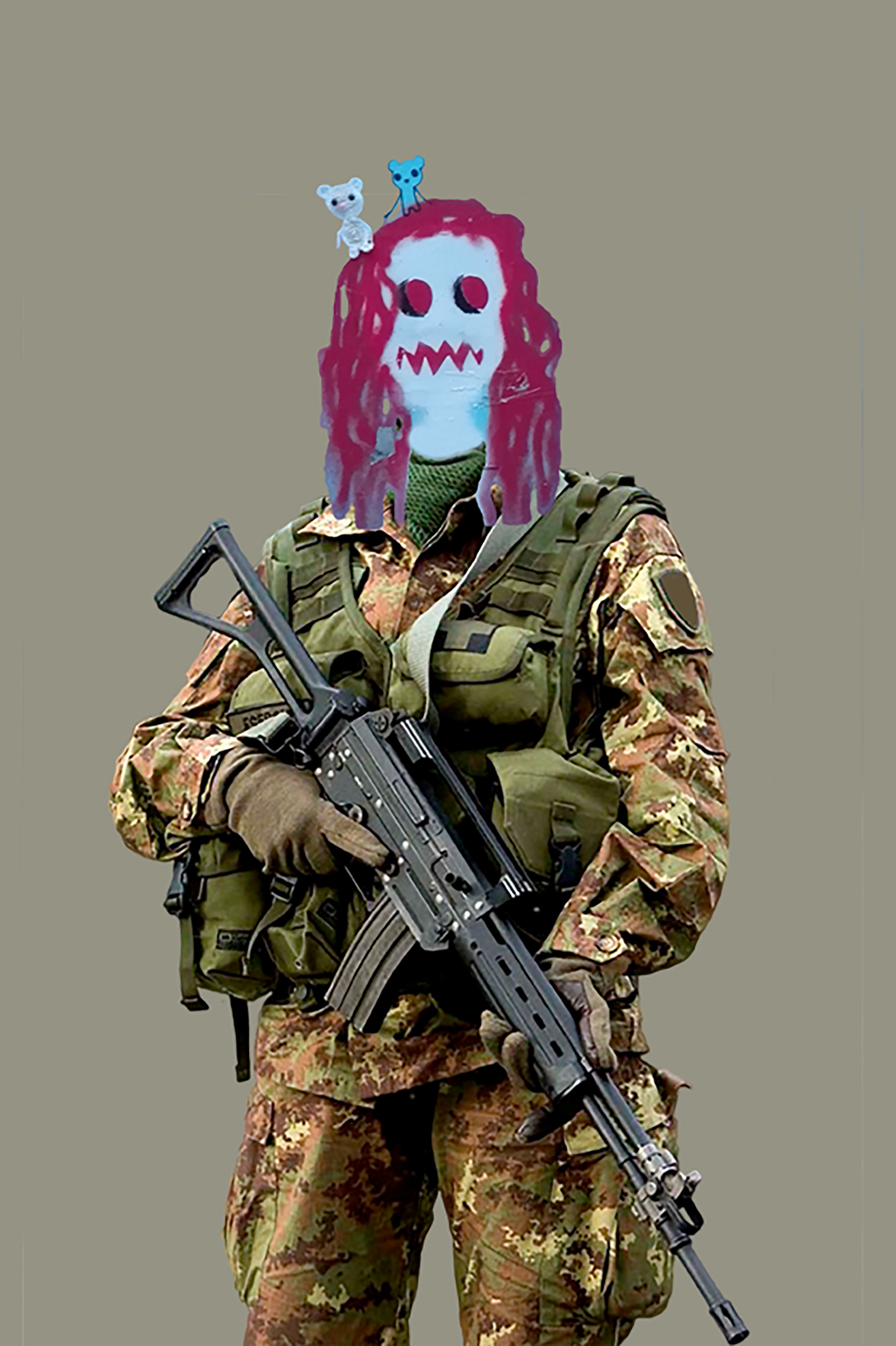 Nº 71. Título: Licuados 8. La soldado. Medidas: 19,79 x 29,7cm. Técnica: Impresión digital. Año 2017. Tirada: 5 ejemplares.