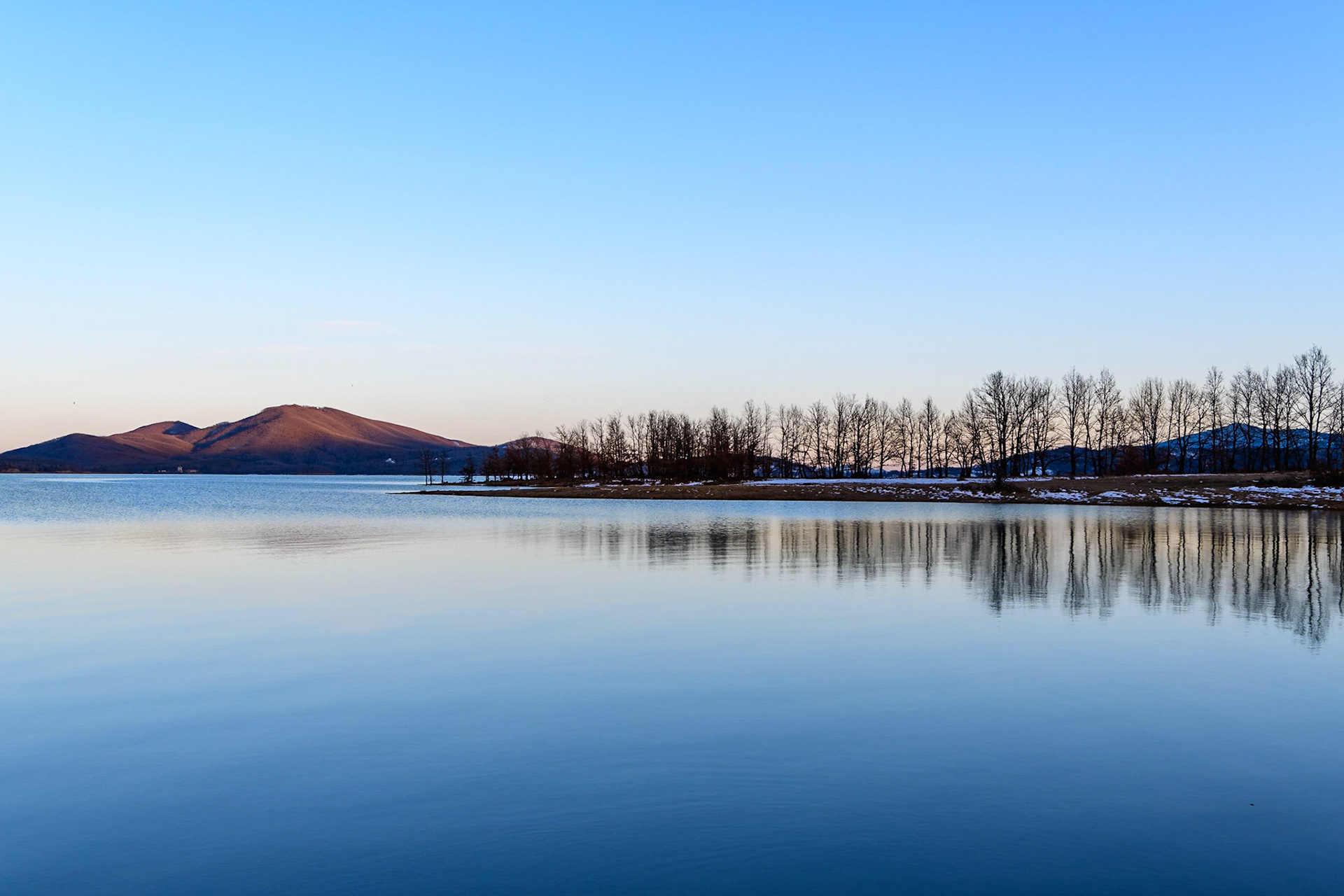 Nature Landscape On Lake Plastira Greece