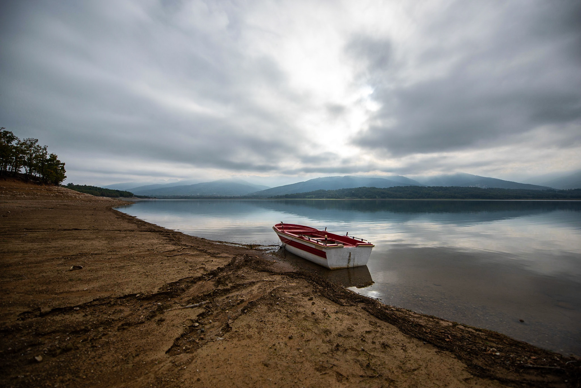 Plastira Lake boat shots Greece