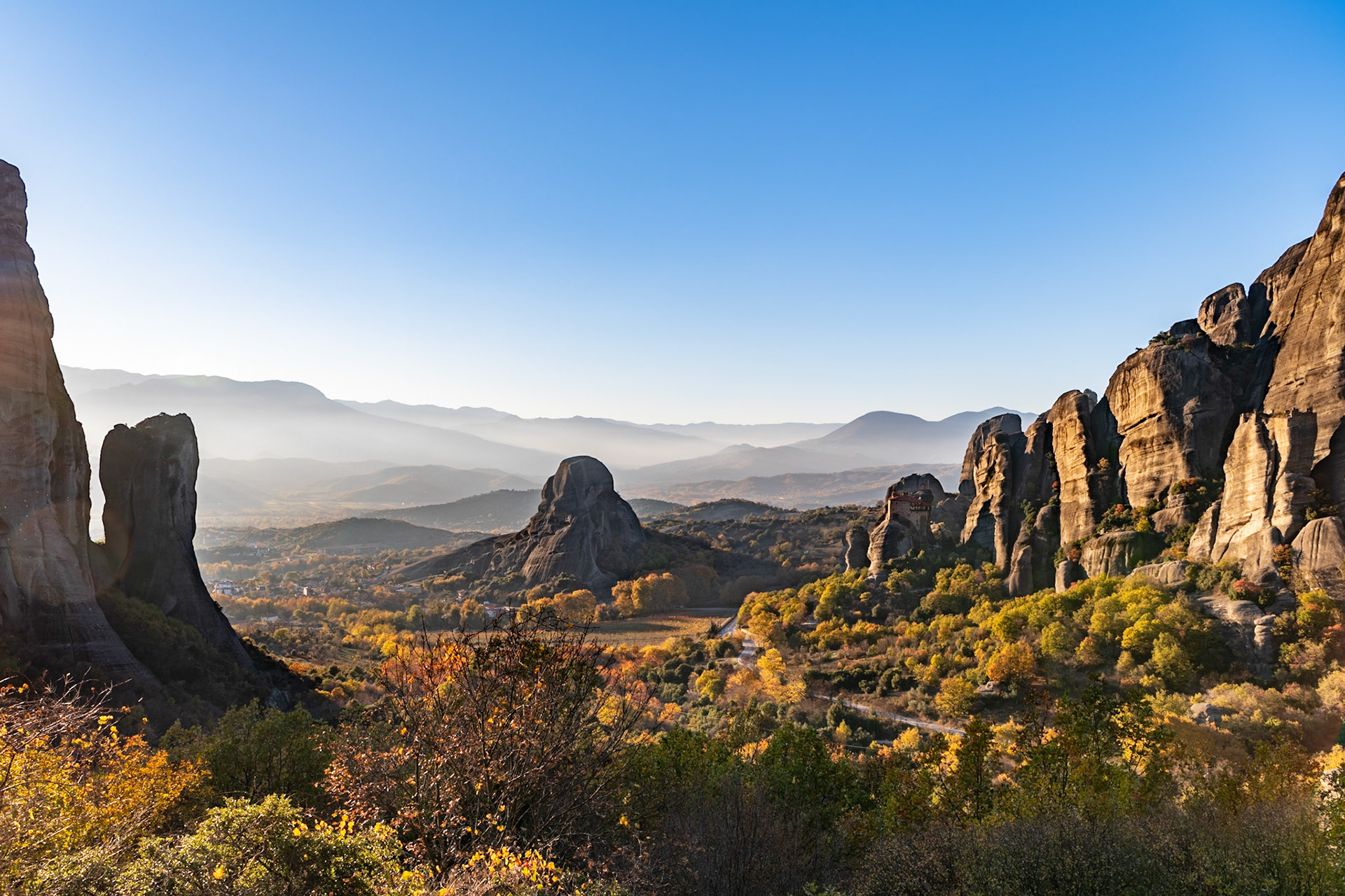 Meteora Rock Forest Sunset Kastraki Greece