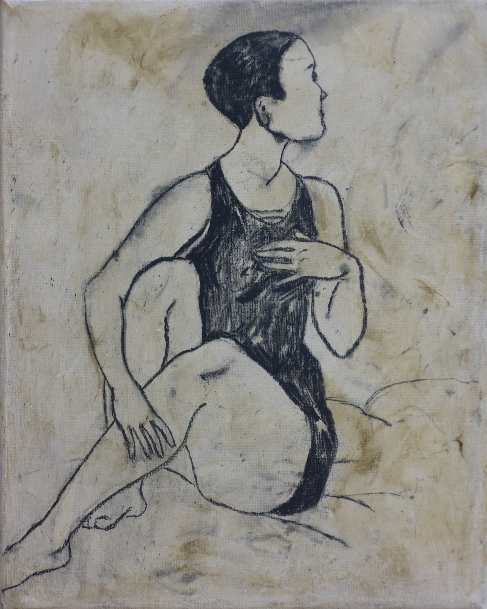 charcoal on canvas, 24x18cm. SOLD