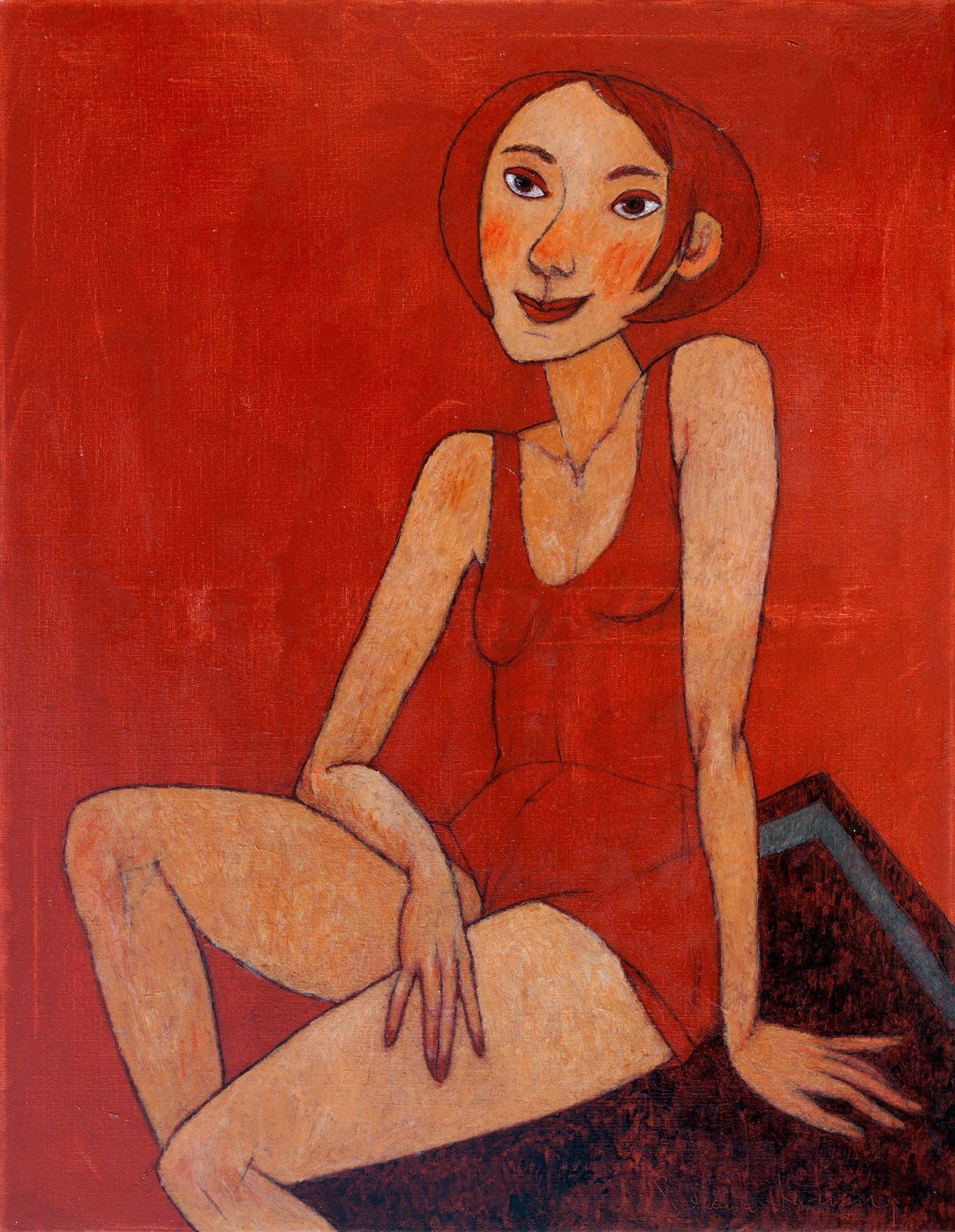 ENGLISH MODEL, oil on canvas, 90x70cm.