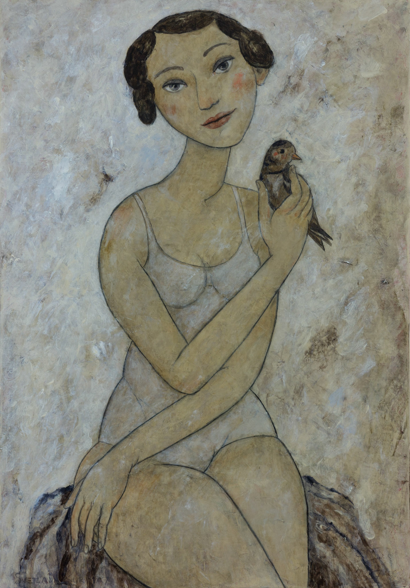 BIRDIE, oil on canvas, 80x55cm.