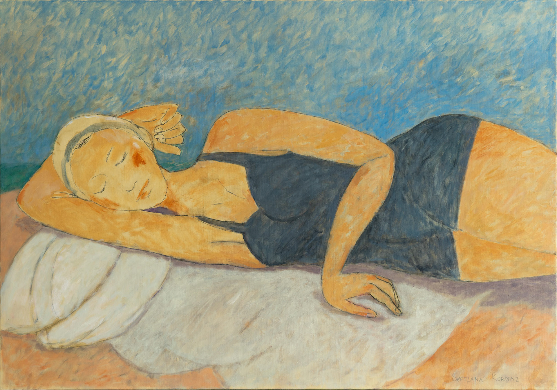 HOT SAND, oil on canvas, 70x100x2cm, 2020