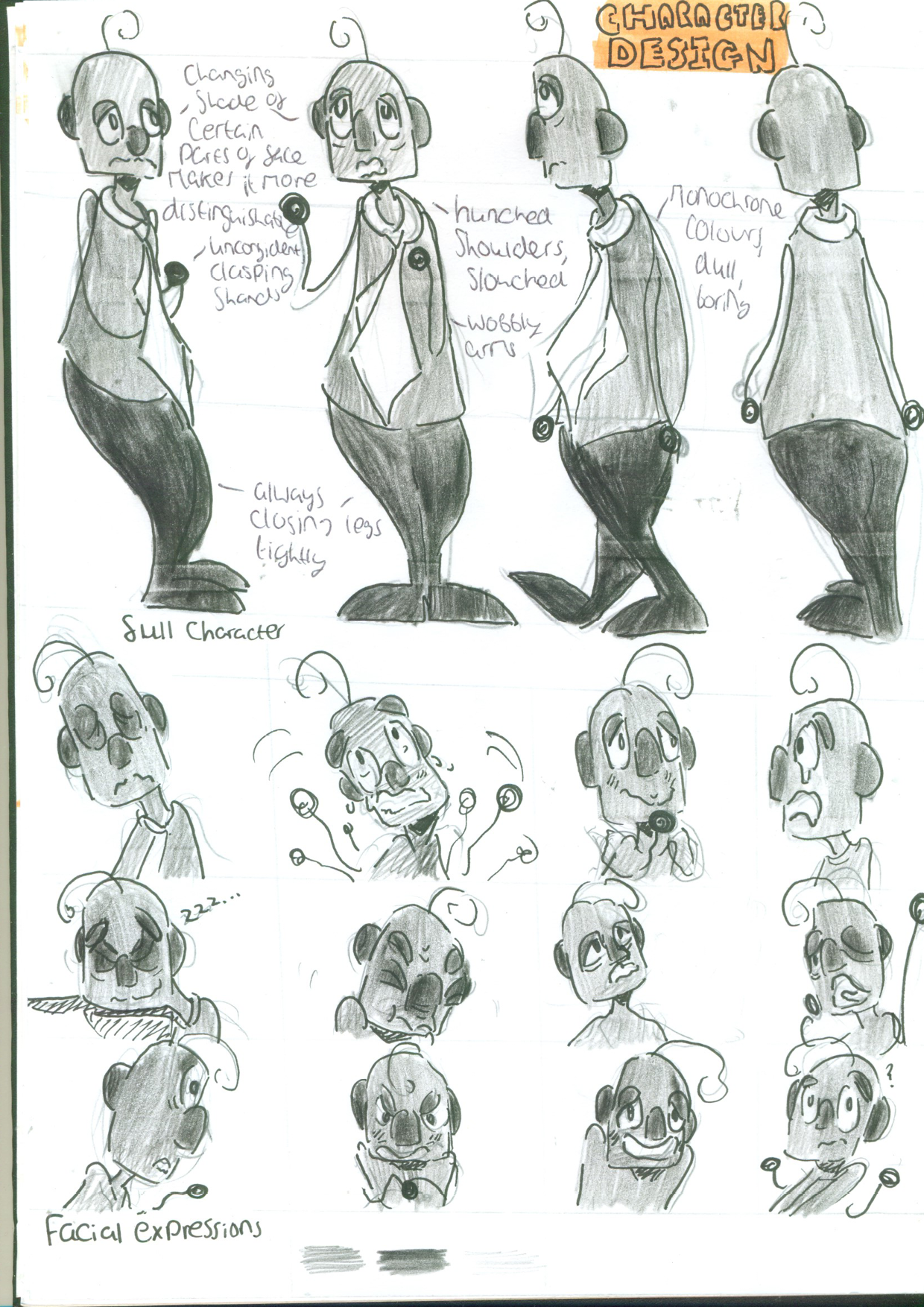 Sketchbook: Character Design Grey