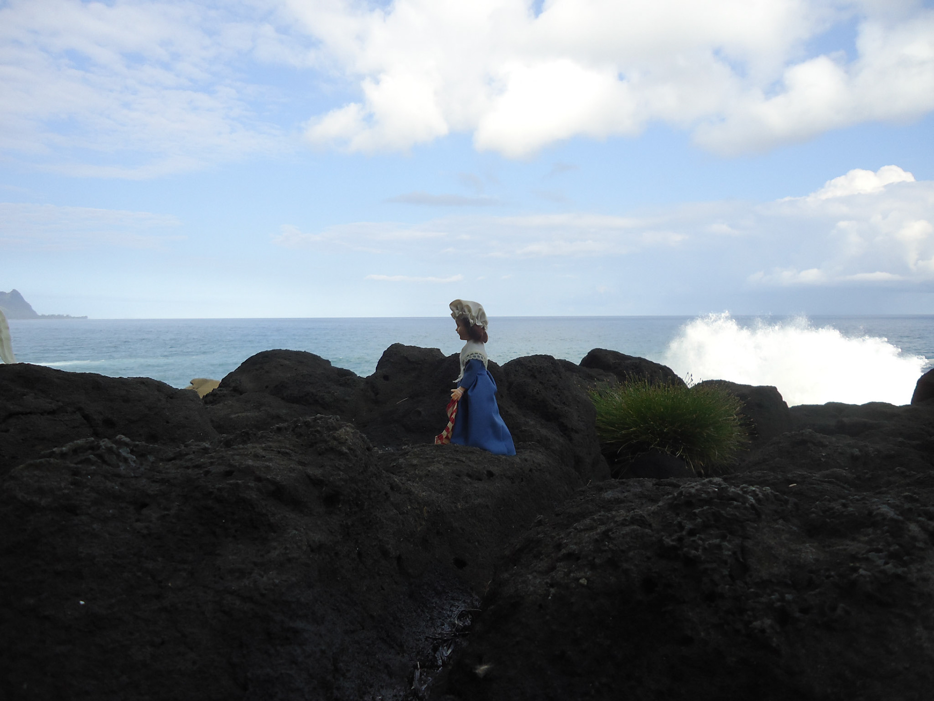 Betsy Overlooking Turtle Cave, Queen's Bath, Kauai