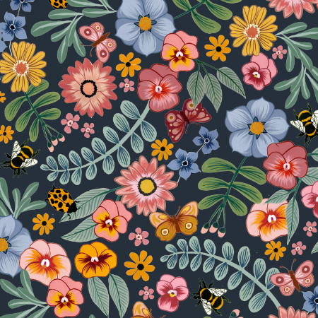 GARDEN FLORALS | NAVY | SG2020-04N |