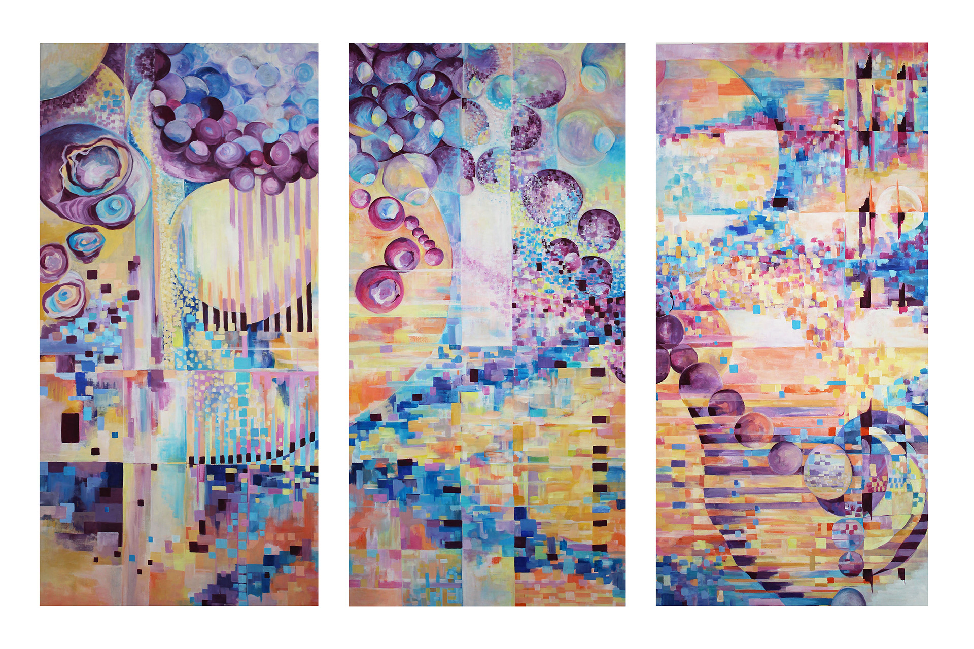 Triptych Universum, akryl 210x140