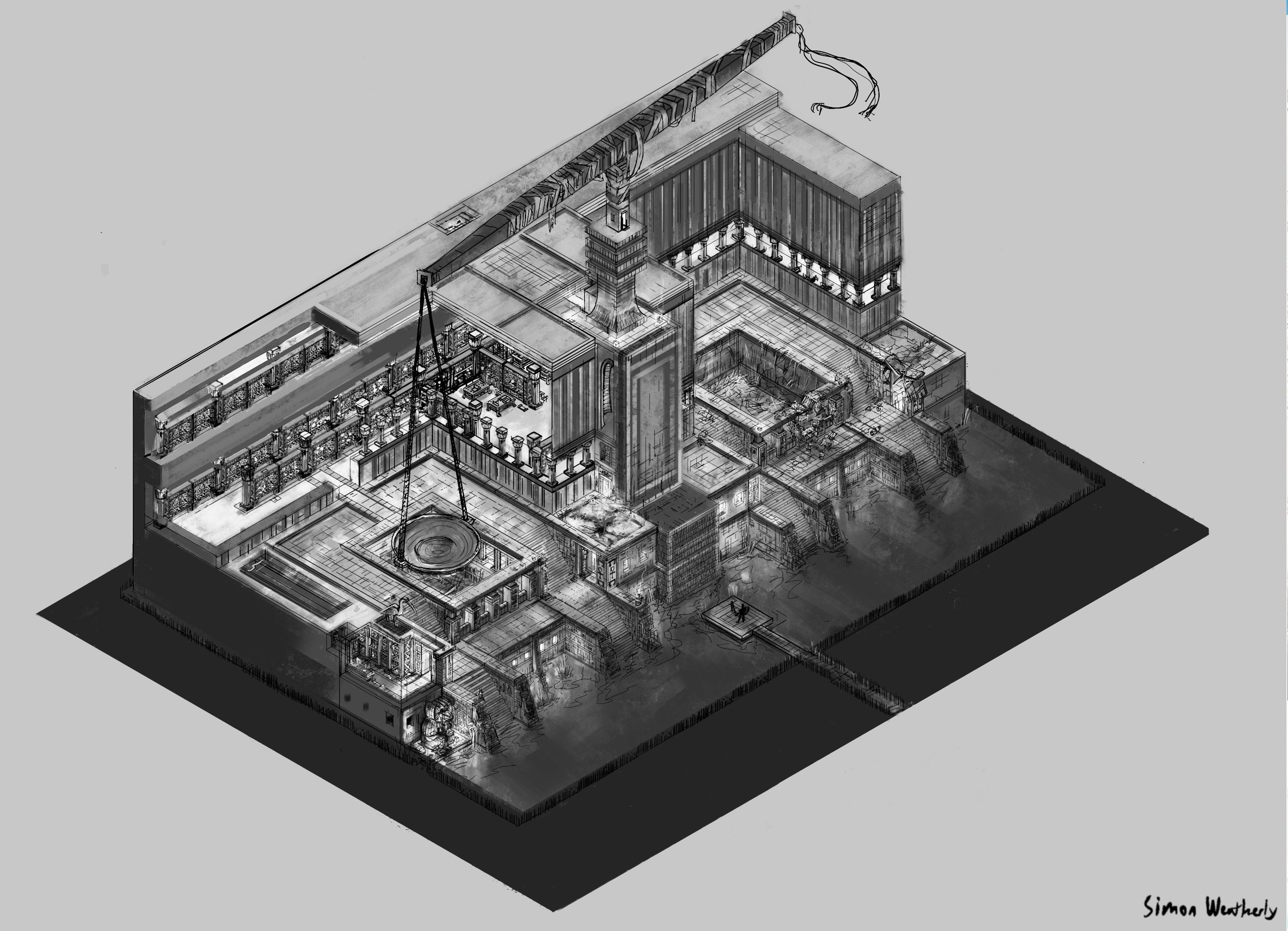 Thoth's Library Exterior Isometric