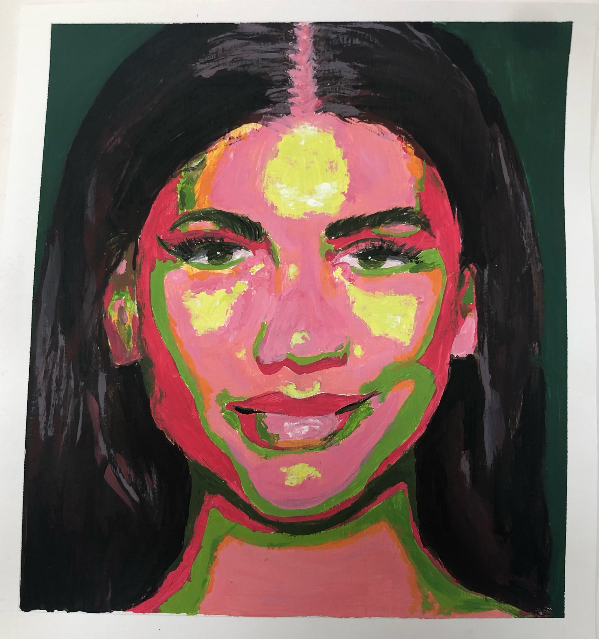 Sara Grabowski, Grade 8, Canterbury High School. bright colors, Painting. Trevor Campbell, Educator.