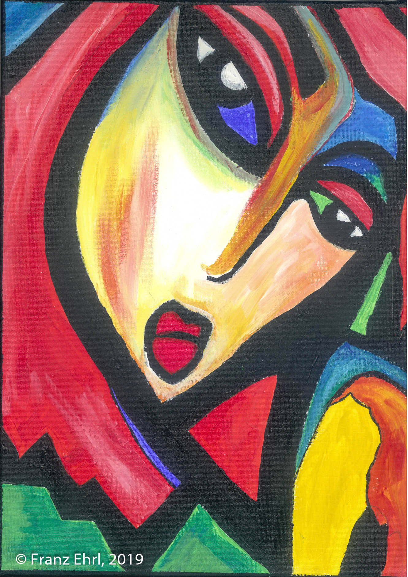 Meditation,Originalgemälde Frank Xavirr für Visions of Energy 2019, Acryl auf Leinwand, Keilrahmen, 30 mal 40 cm