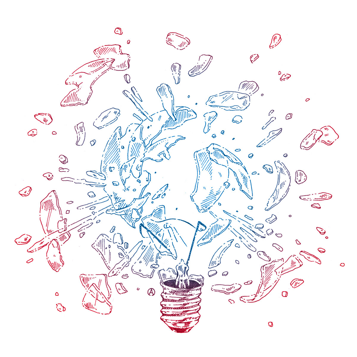 inktober 2017, Glühbirne illustration, light bulb illustration, day 12, analog illustration