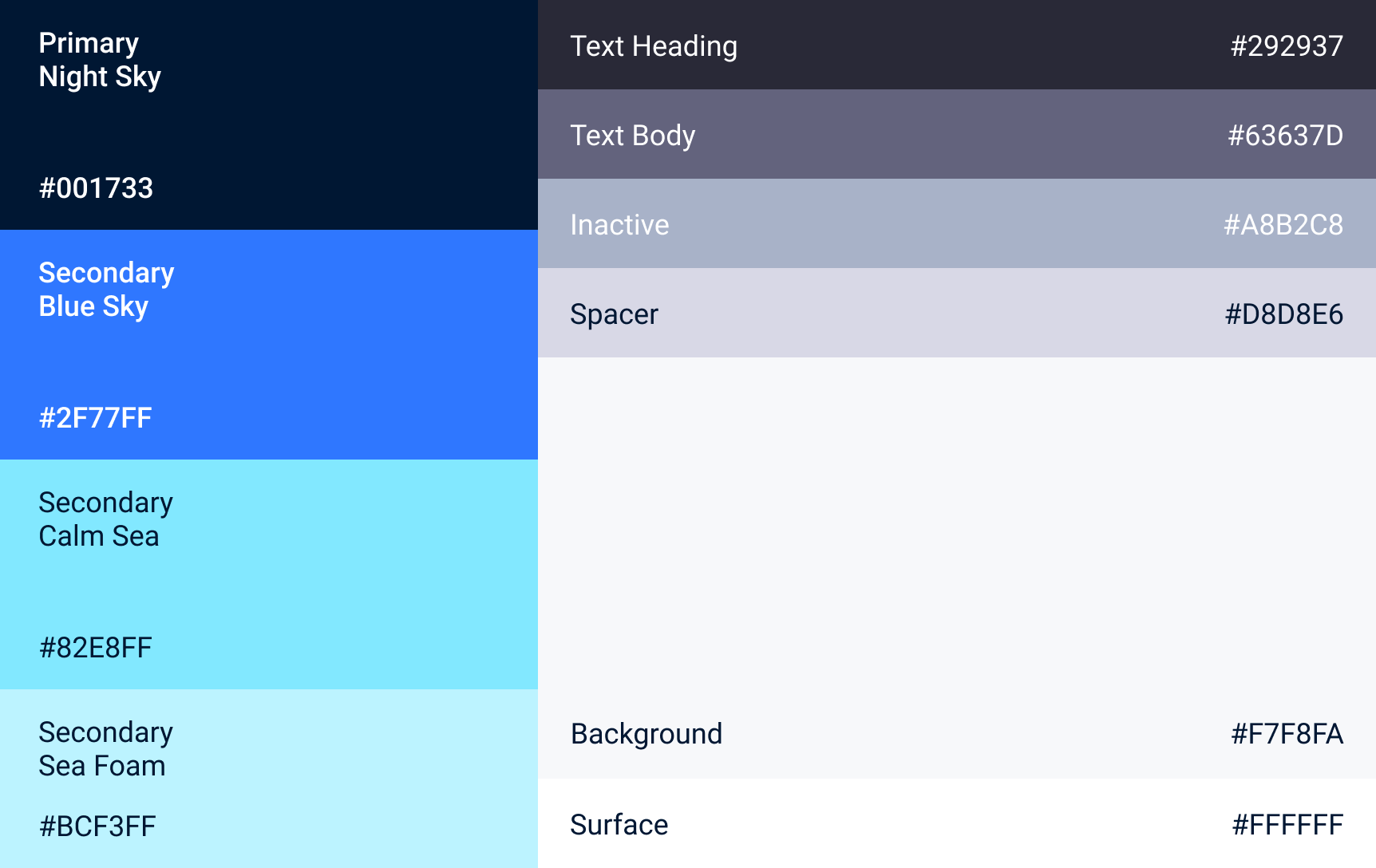 App colours and neutral tones
