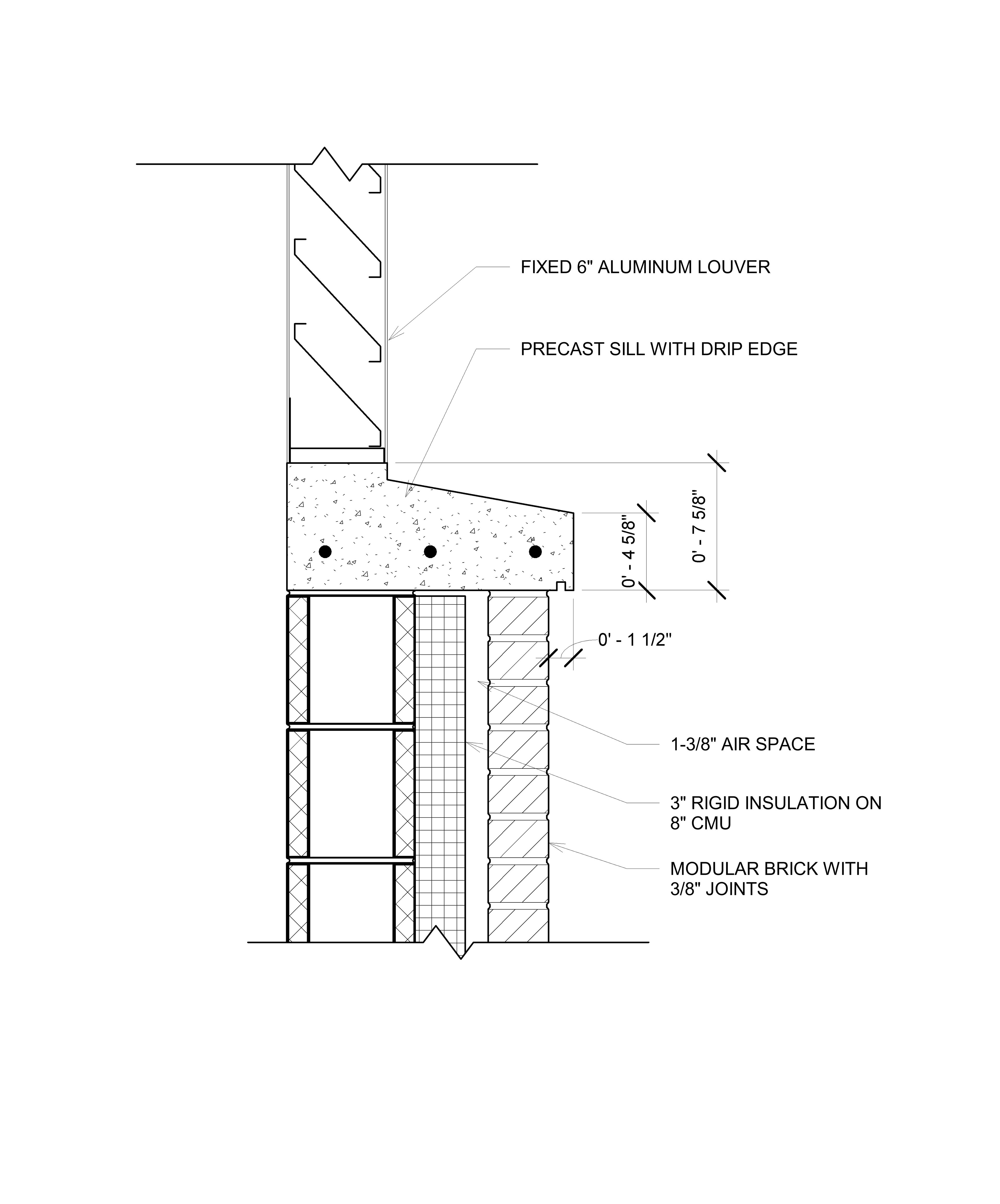 Precast Sill @ 1 1/2" = 1'-0"
