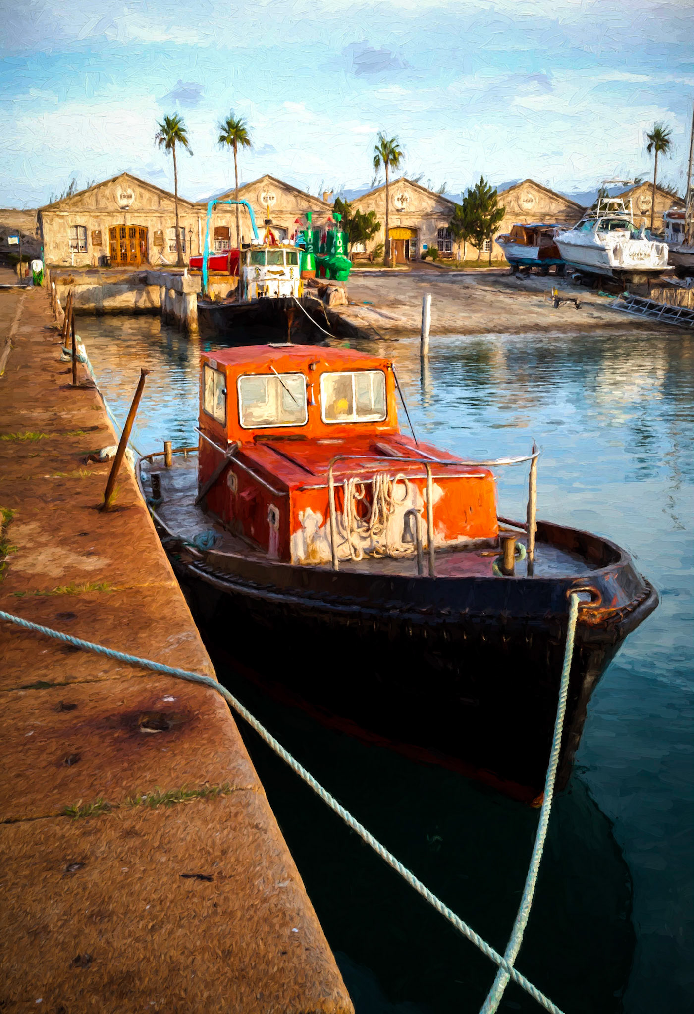 Tied up in the dockyard...