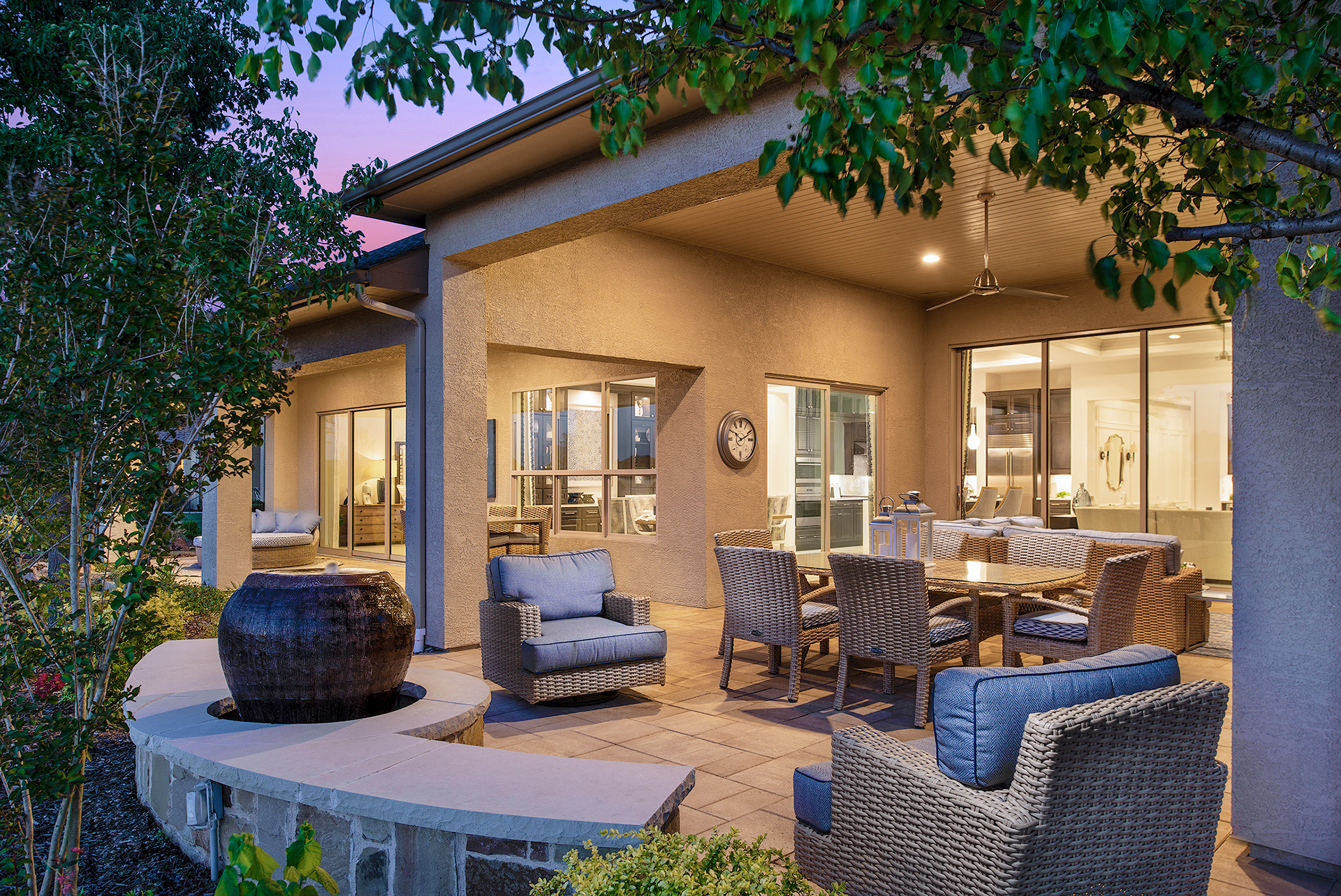 Rear elevation of Avalon home for Robson Ranch in Denton Texas