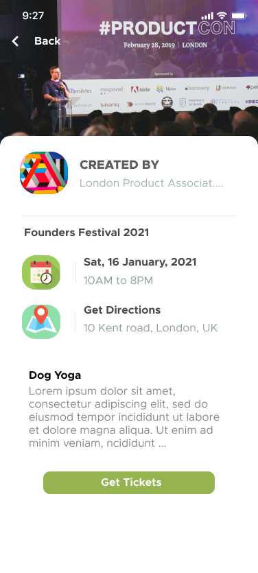 events expanded page