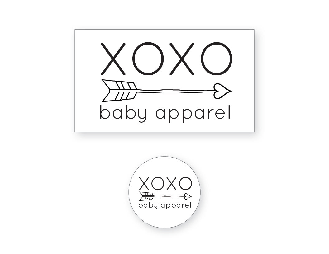 XOXO Baby Apparel - logo created to brand start up company.