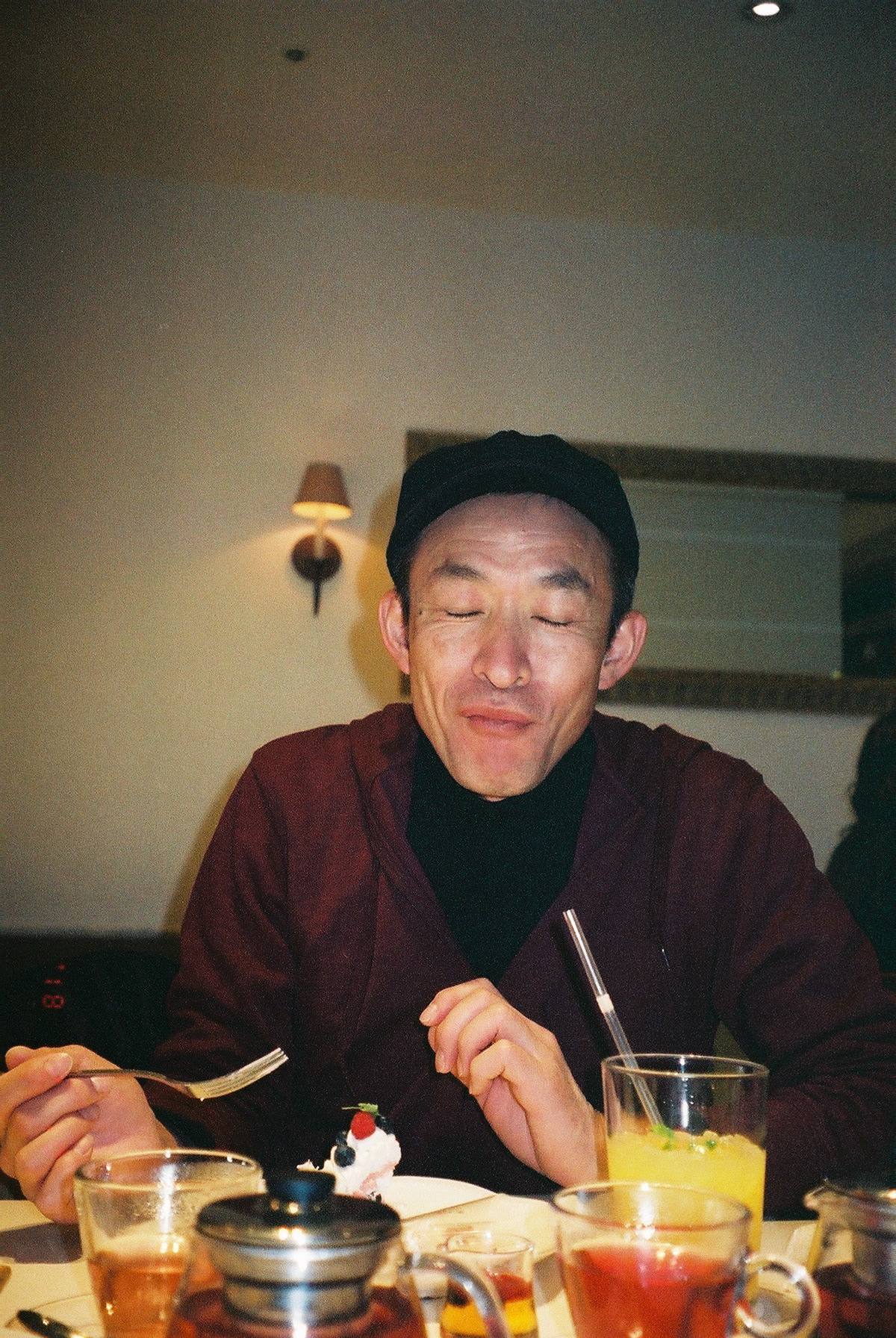 Uncle Kazu enjoying cake