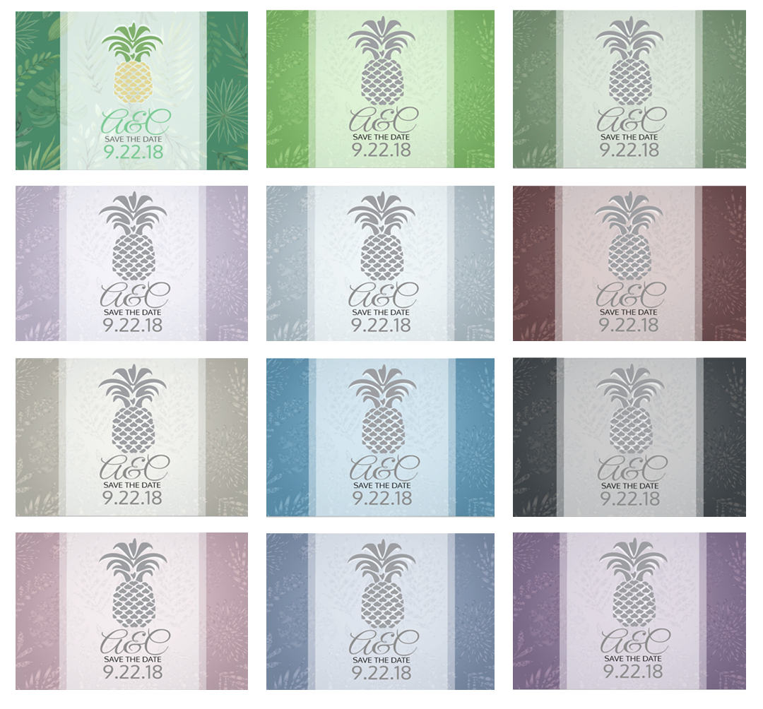 Customize Pineapple Wedding Theme Colors