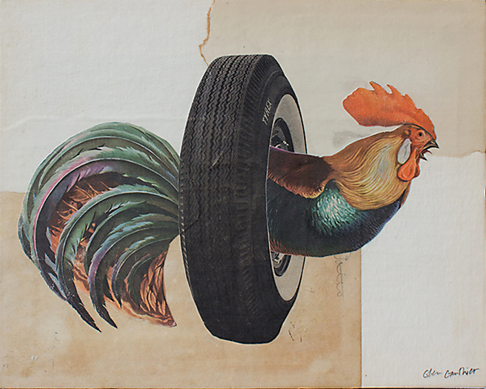 Early Bird Gets the Wormhole, 8" x 10", collage on art board