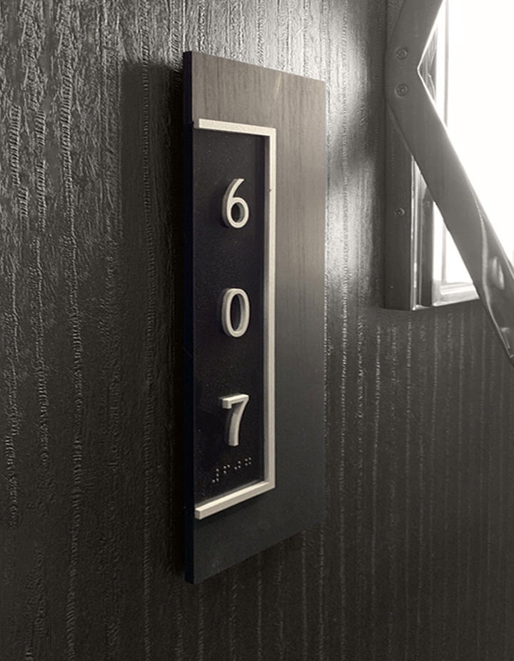 Interior wayfinding signage