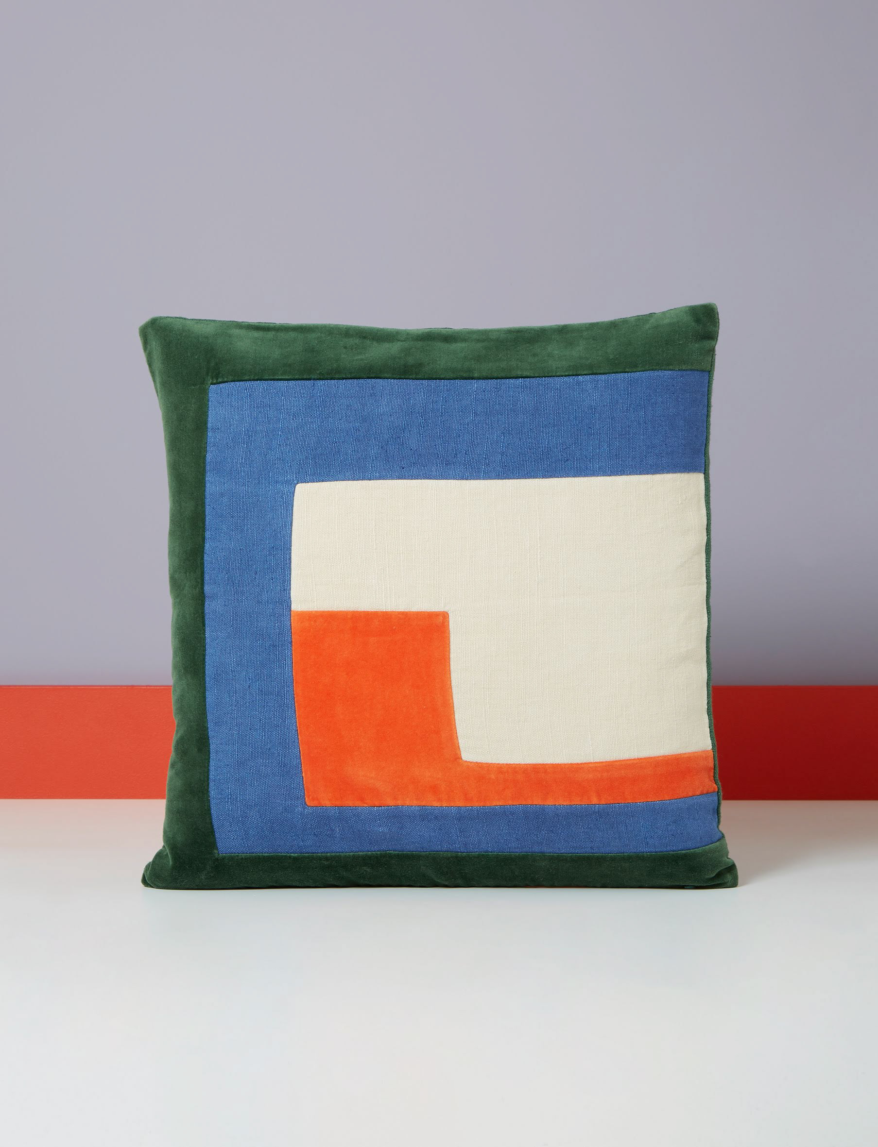 Step Cushion Cover in forest & firecracker By The Conran Shop
