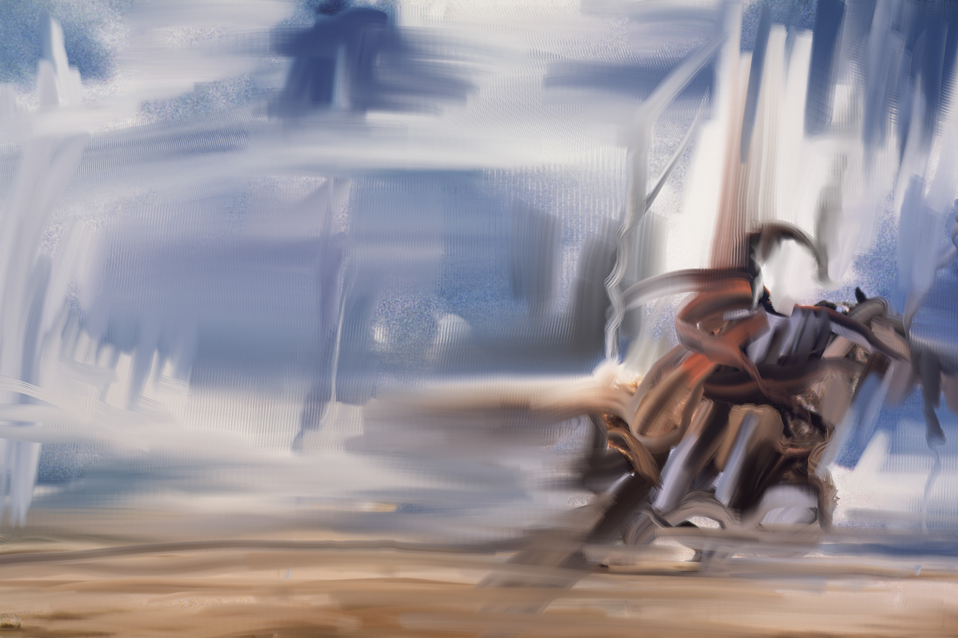“Cowboy,” 2020, digital painting on aluminum sublimation, 42”x 28”