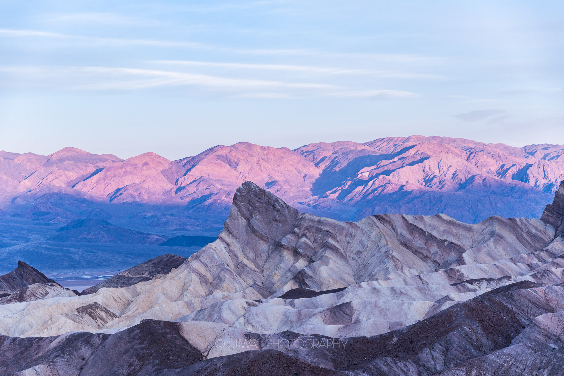 Zabriskie Point during sunrise at Death Valley National Park, California, USA