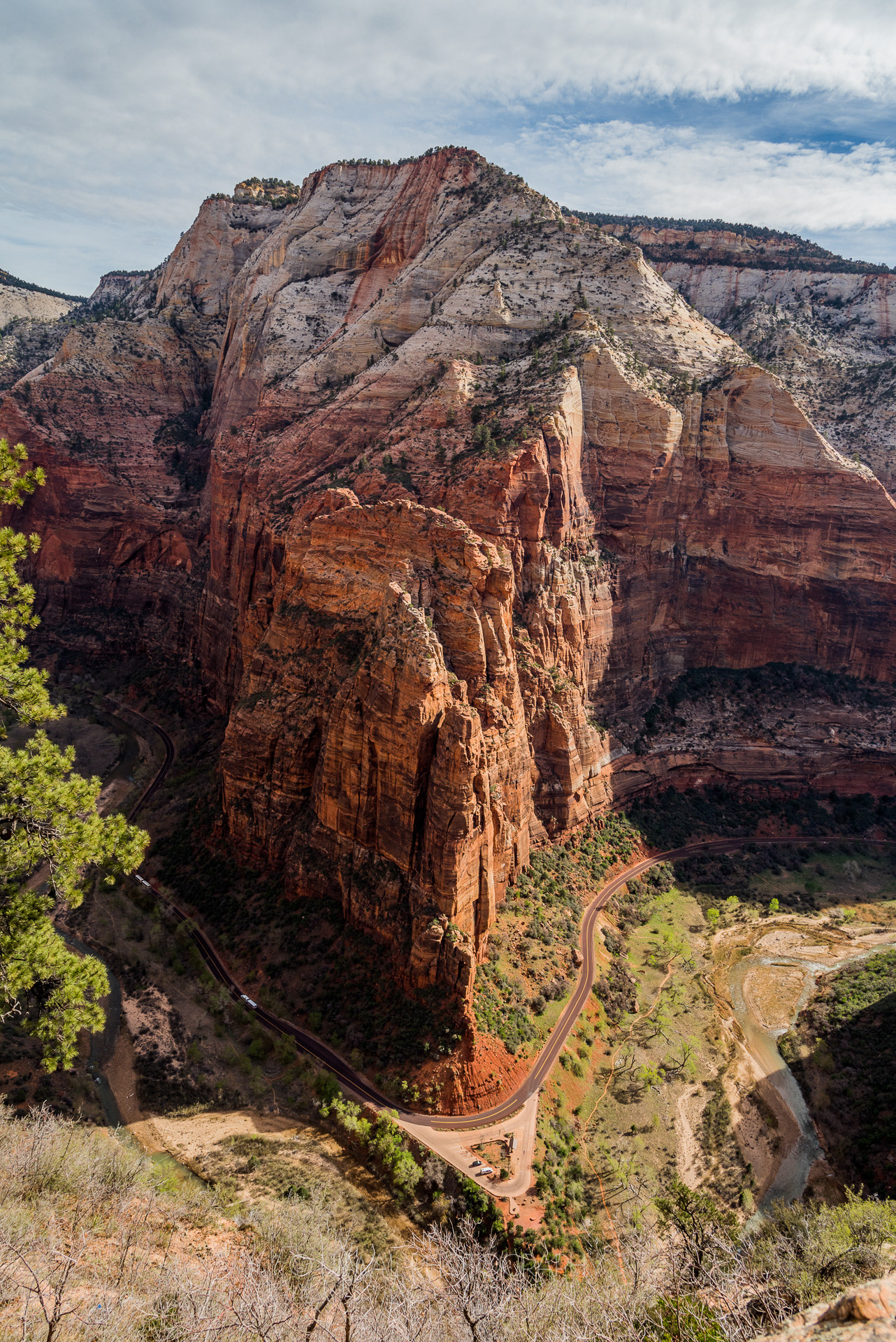 View of Canyons from the top of Angels Landing at Zion National Park USA
